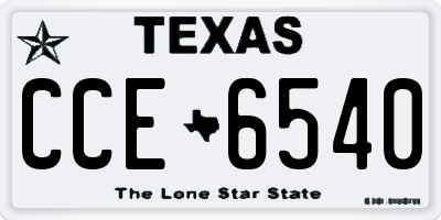 TX license plate CCE6540