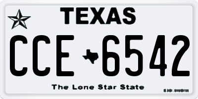 TX license plate CCE6542