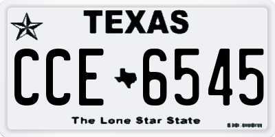 TX license plate CCE6545