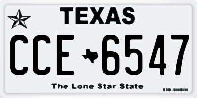 TX license plate CCE6547