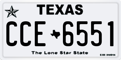 TX license plate CCE6551