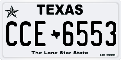 TX license plate CCE6553