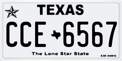 TX license plate CCE6567