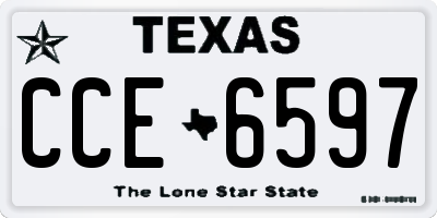 TX license plate CCE6597