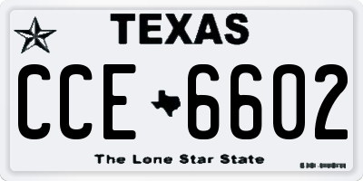 TX license plate CCE6602