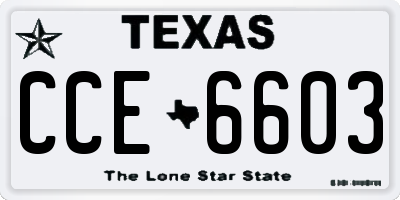 TX license plate CCE6603
