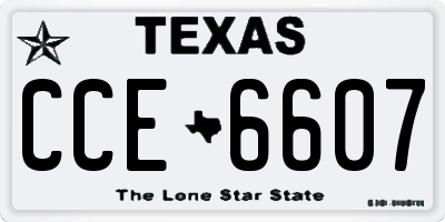 TX license plate CCE6607