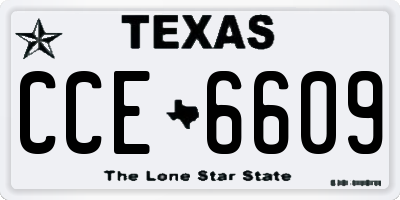 TX license plate CCE6609