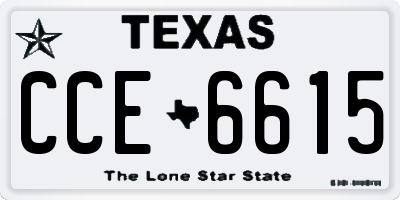 TX license plate CCE6615