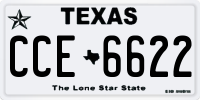 TX license plate CCE6622