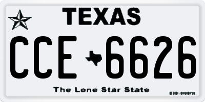 TX license plate CCE6626