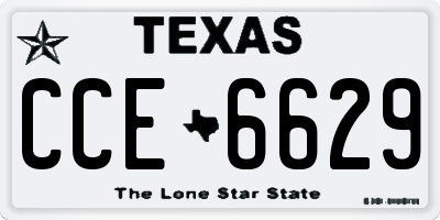 TX license plate CCE6629