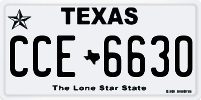 TX license plate CCE6630