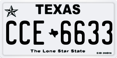 TX license plate CCE6633