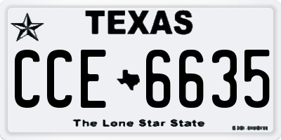 TX license plate CCE6635