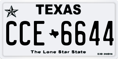 TX license plate CCE6644