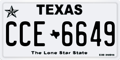 TX license plate CCE6649