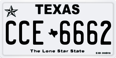 TX license plate CCE6662