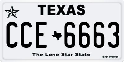 TX license plate CCE6663