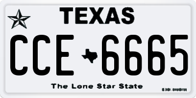 TX license plate CCE6665