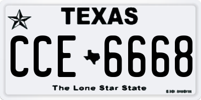 TX license plate CCE6668