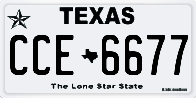 TX license plate CCE6677