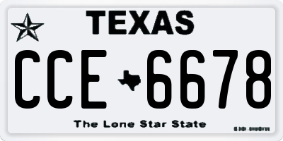TX license plate CCE6678