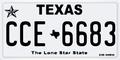 TX license plate CCE6683