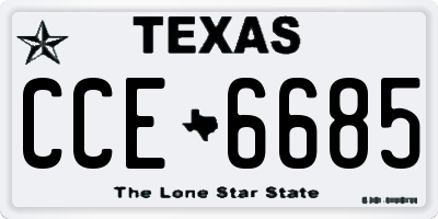 TX license plate CCE6685