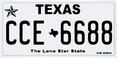 TX license plate CCE6688