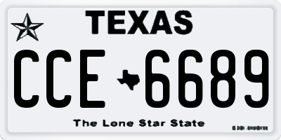 TX license plate CCE6689