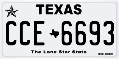 TX license plate CCE6693