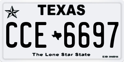 TX license plate CCE6697