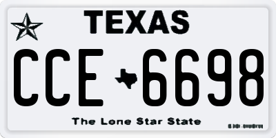 TX license plate CCE6698
