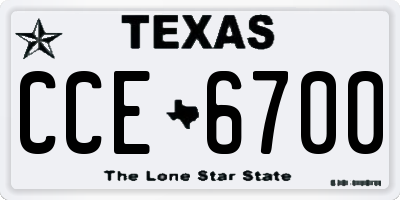 TX license plate CCE6700