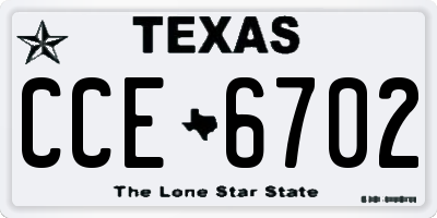 TX license plate CCE6702