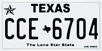 TX license plate CCE6704