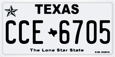 TX license plate CCE6705