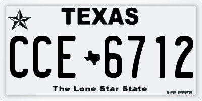 TX license plate CCE6712