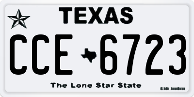 TX license plate CCE6723