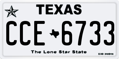 TX license plate CCE6733