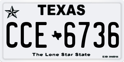 TX license plate CCE6736