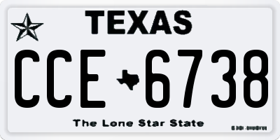 TX license plate CCE6738