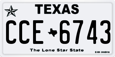 TX license plate CCE6743