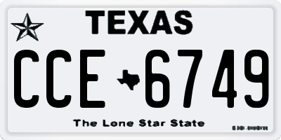 TX license plate CCE6749