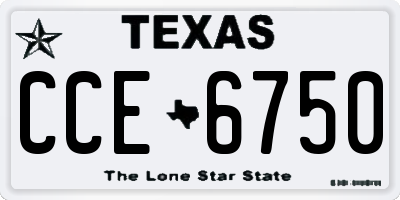 TX license plate CCE6750