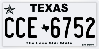 TX license plate CCE6752