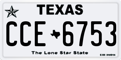 TX license plate CCE6753