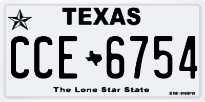 TX license plate CCE6754