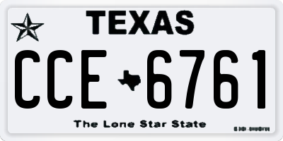 TX license plate CCE6761